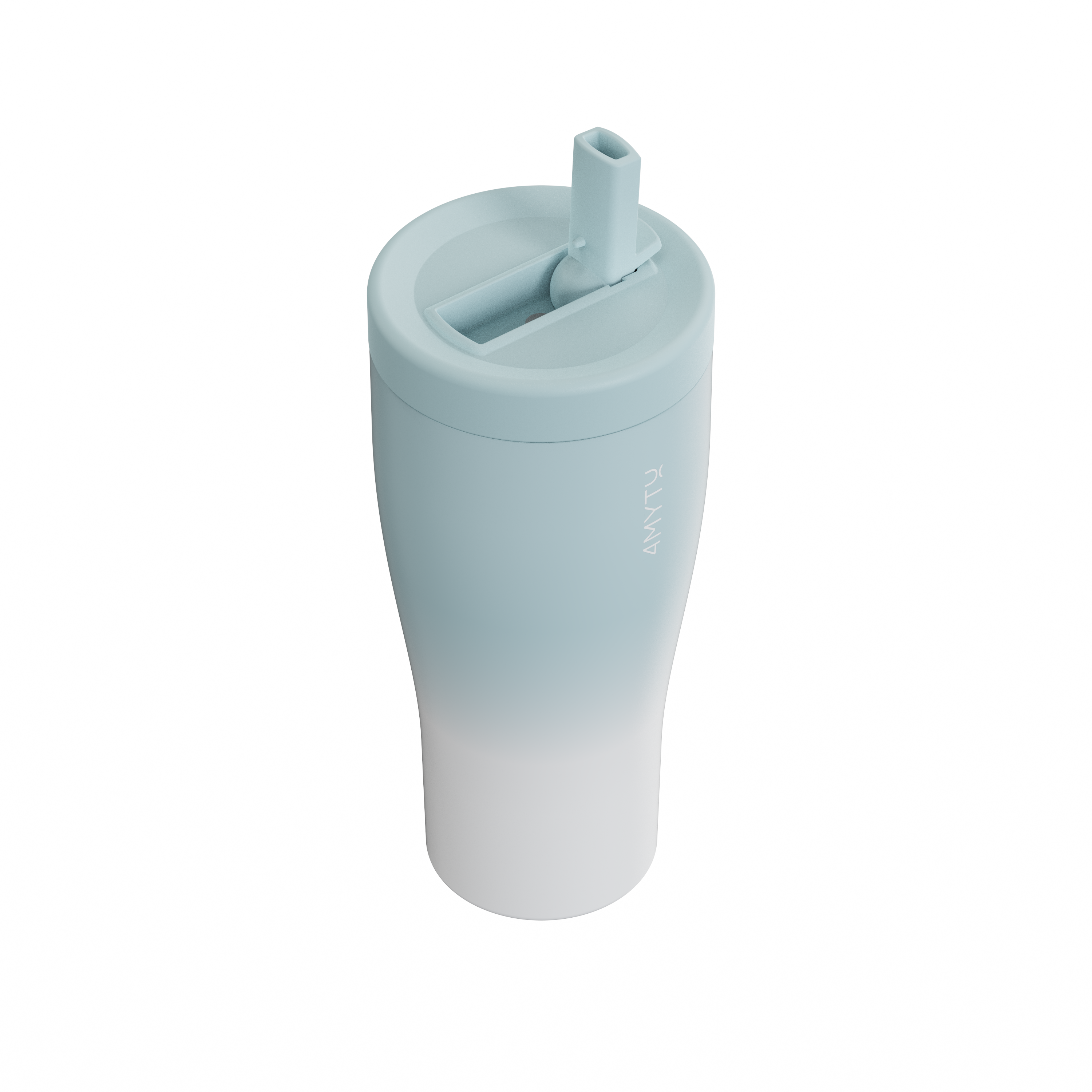 Gradient insulated straw water bottle for easy hot and cold beverage sipping.