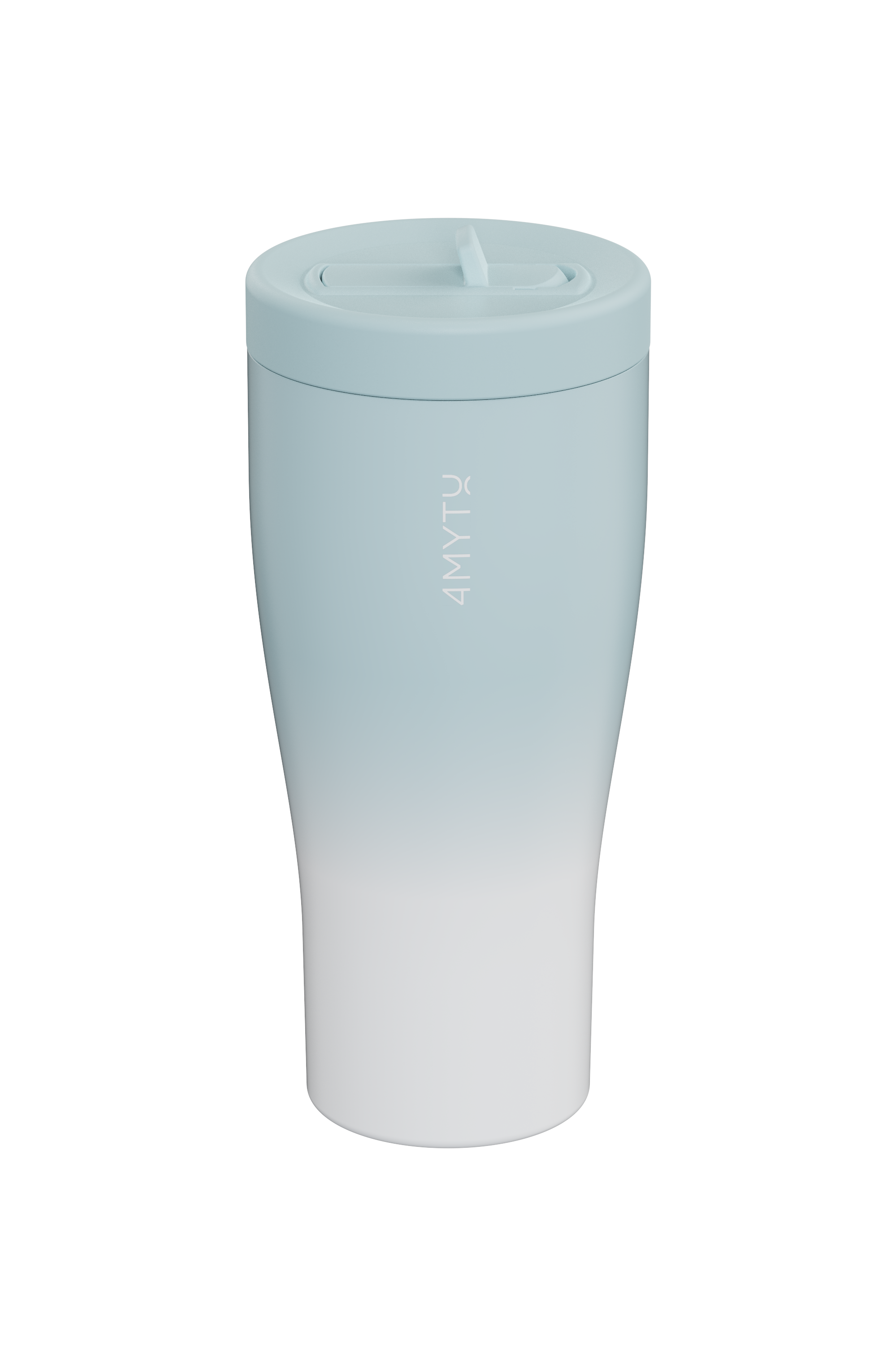 Insulated straw water bottle in gradient design, perfect for hot and cold beverages.