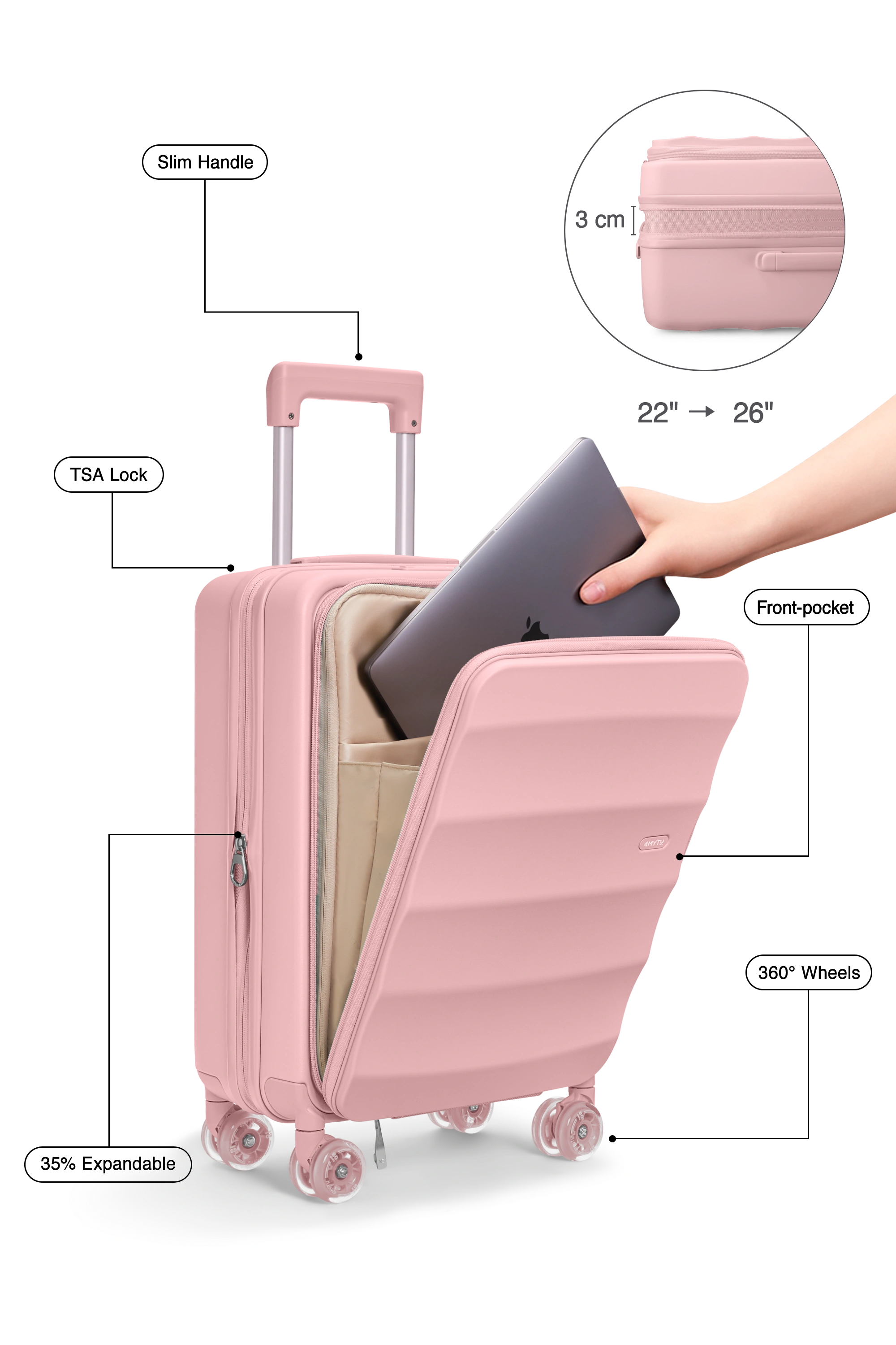 Tank Lite Bigger Carry-on in Blush Pink