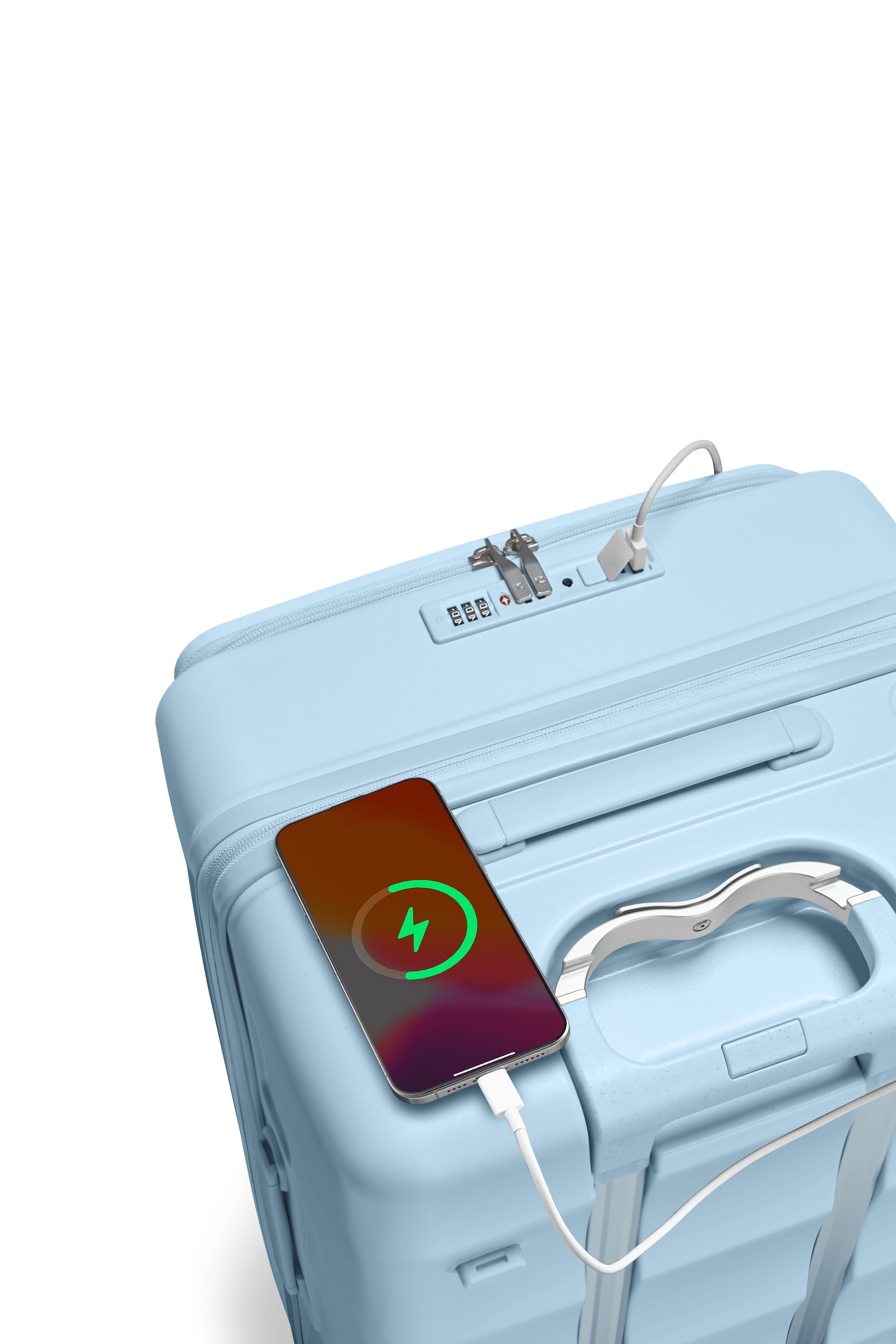 Die große Truhe in zartem Blau 30"