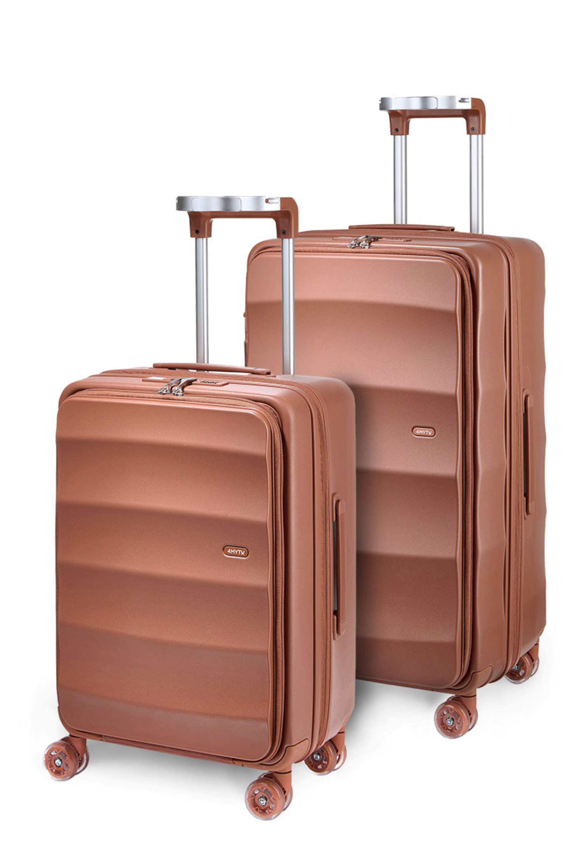 4MYTU premium hardshell luggage set in copper color with wheels