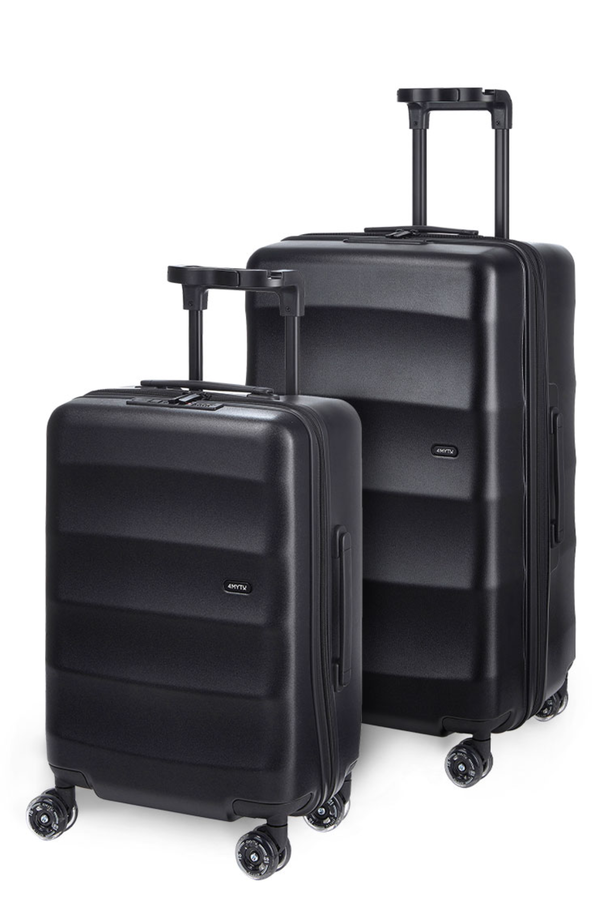 Jet Black Classic Suitcases from 4MYTU Premium Travel Luggage Collection