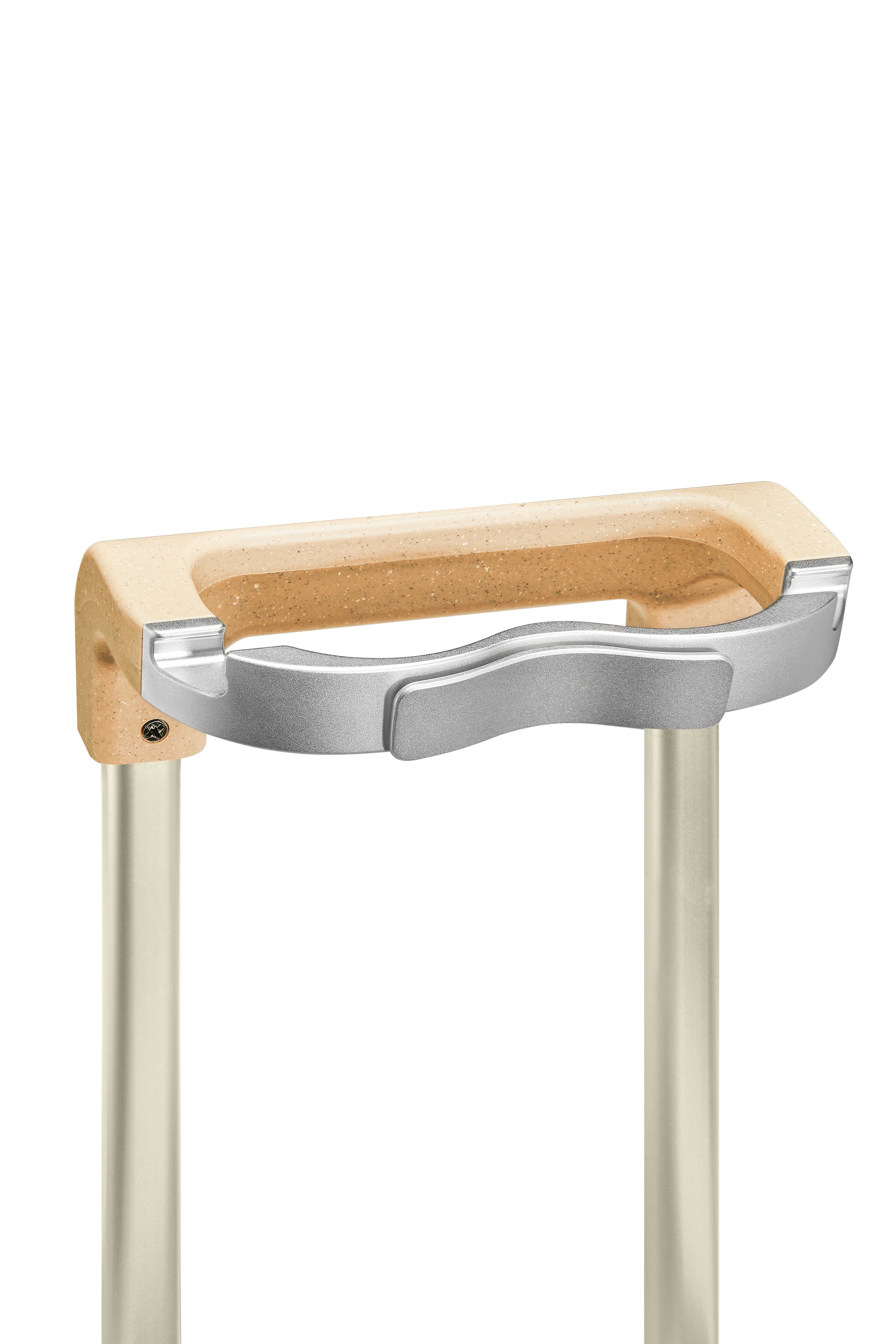 Ergonomic handle of 4MYTU Sandstorm Tank Suitcase for modern travelers.