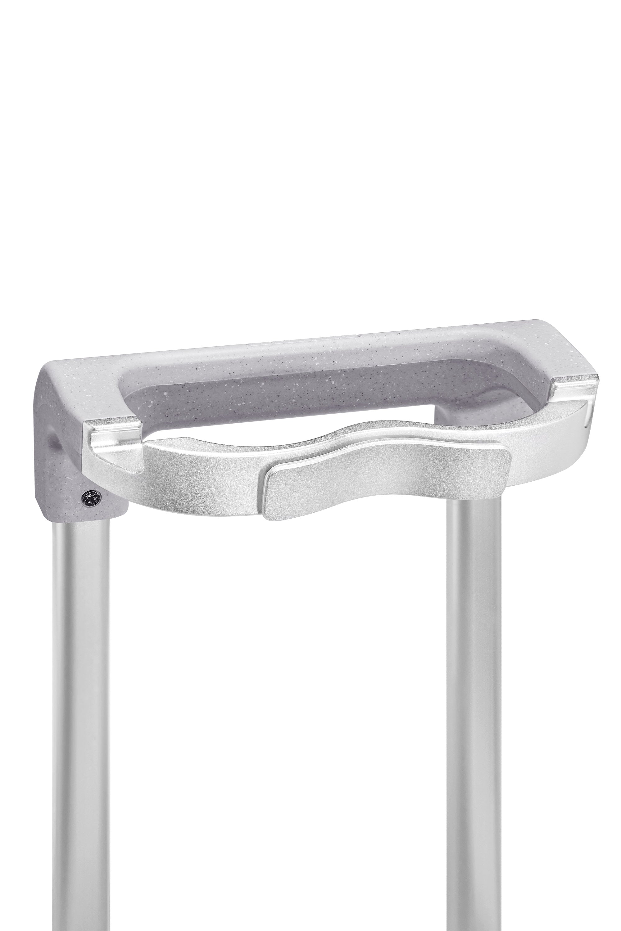 Ergonomic handle of 4MYTU Tank Carry-On in Harbor Mist for easy maneuverability.
