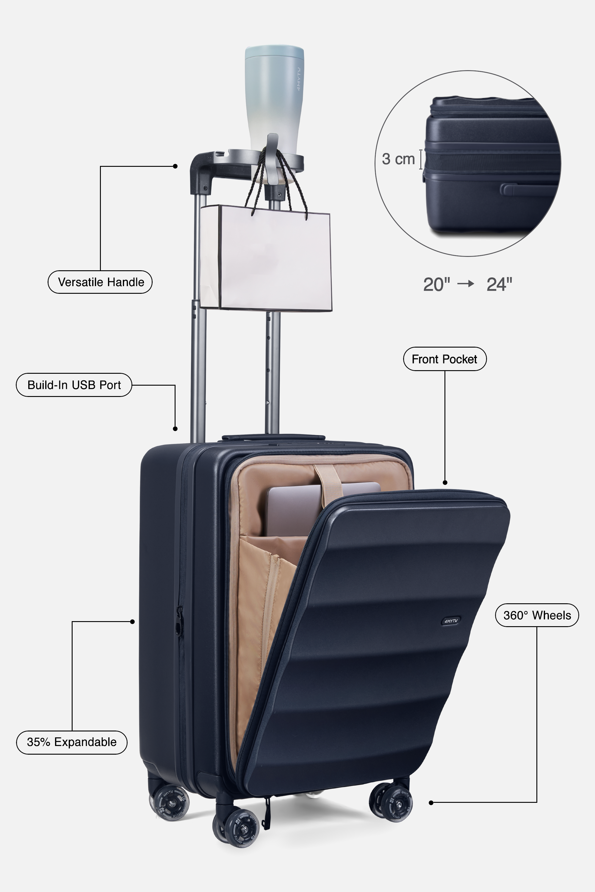 Tank Carry-On in Navy