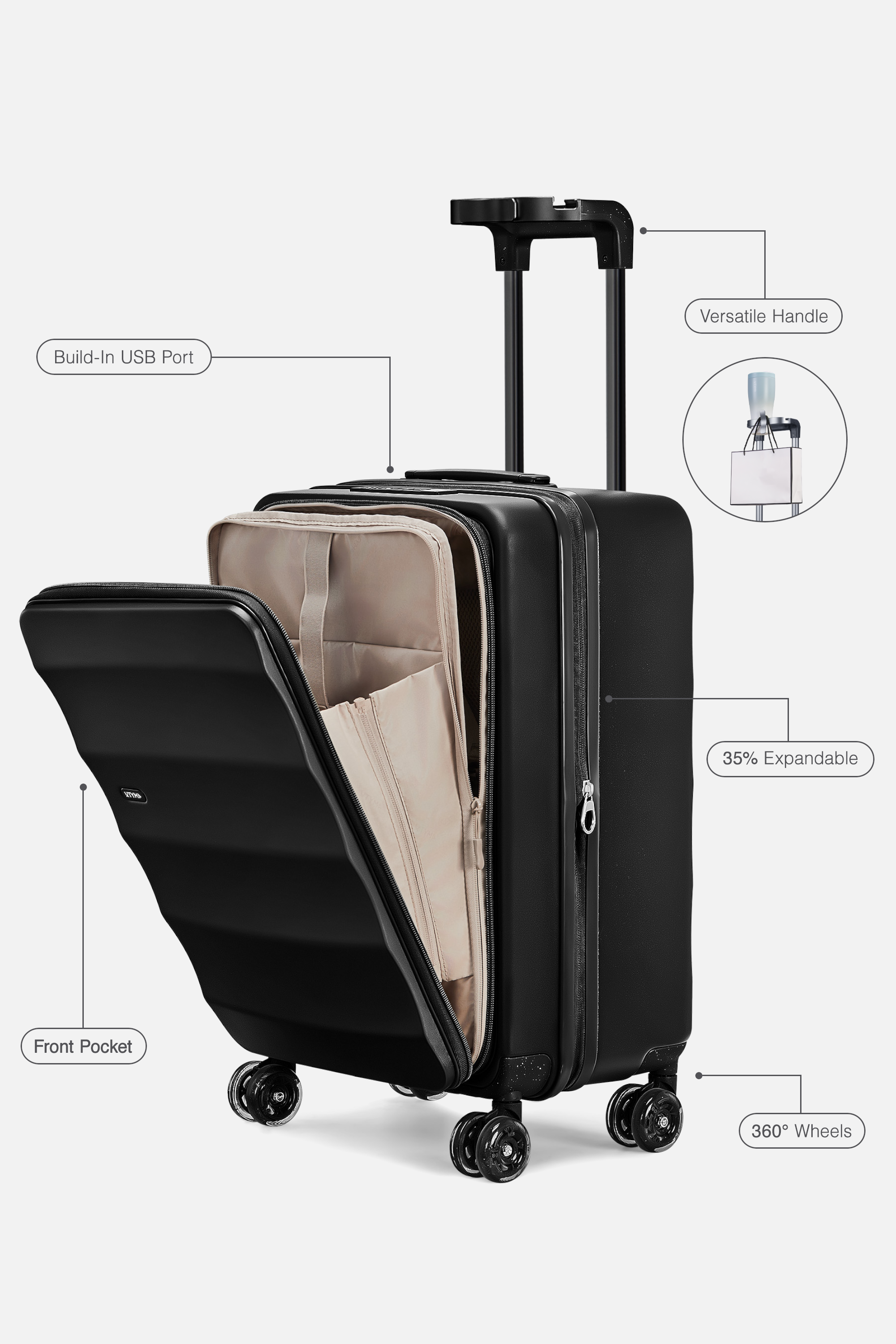 Bigger Tank Carry-On in Jet Black