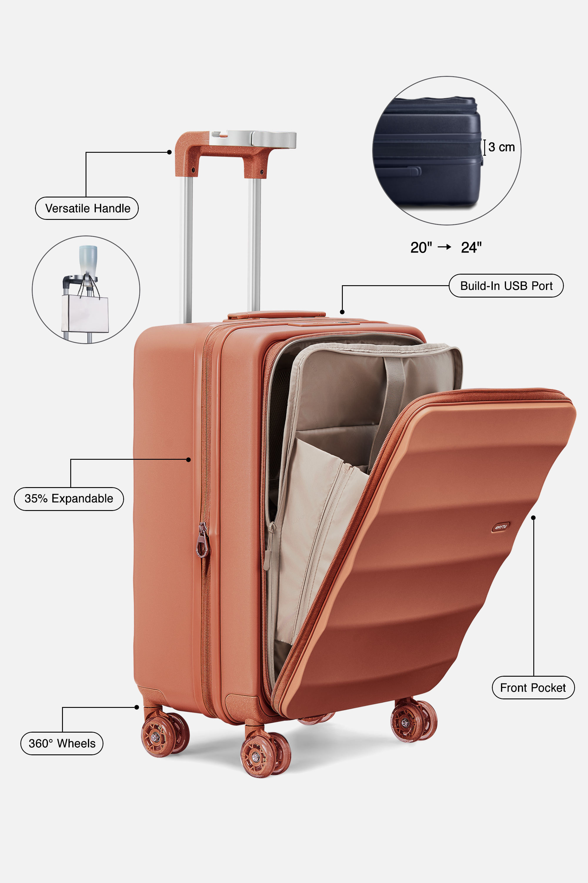Tank Carry-On In Fiery Red