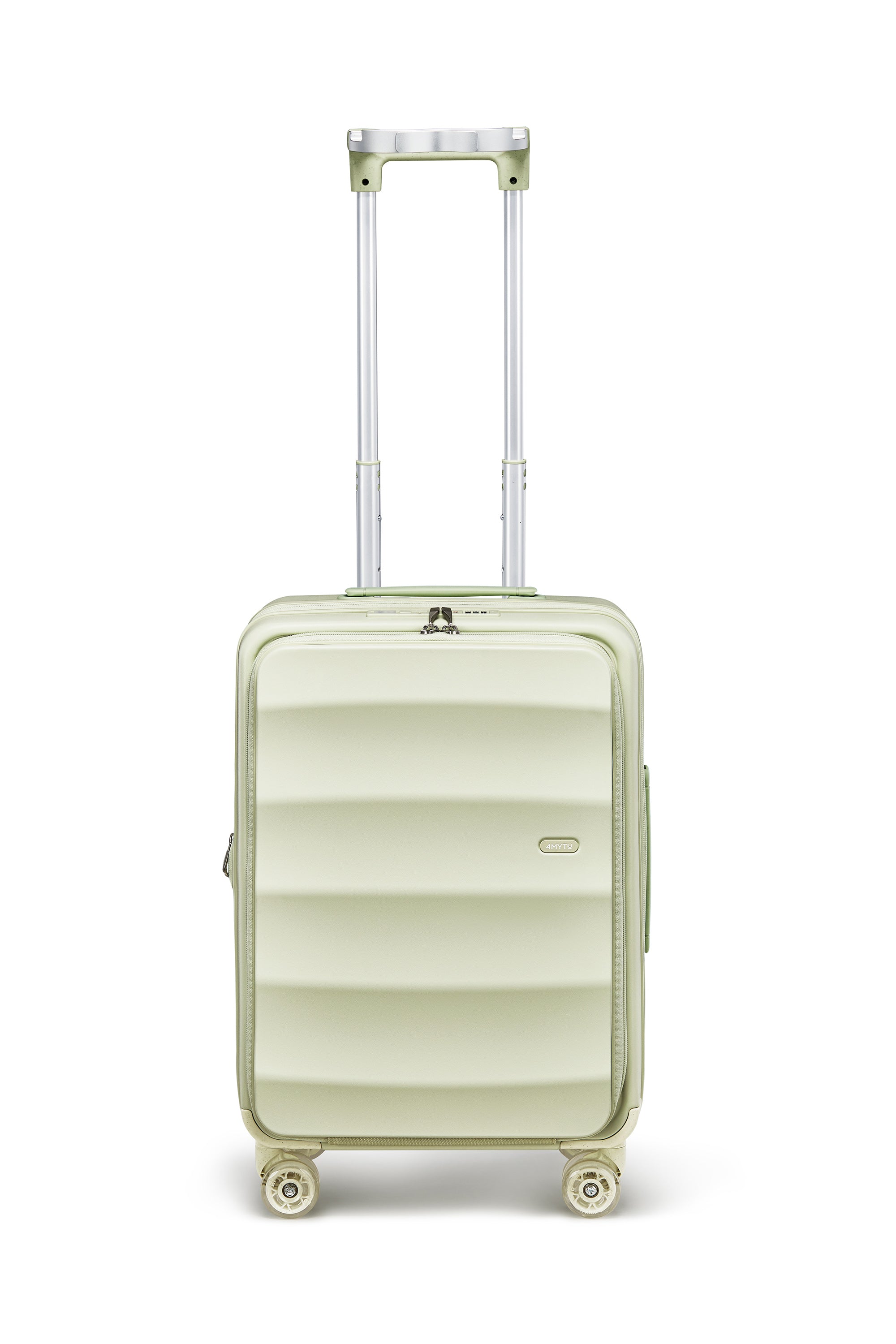 Mint Green Bigger Tank Carry-On luggage with 360° wheels and expandable design.