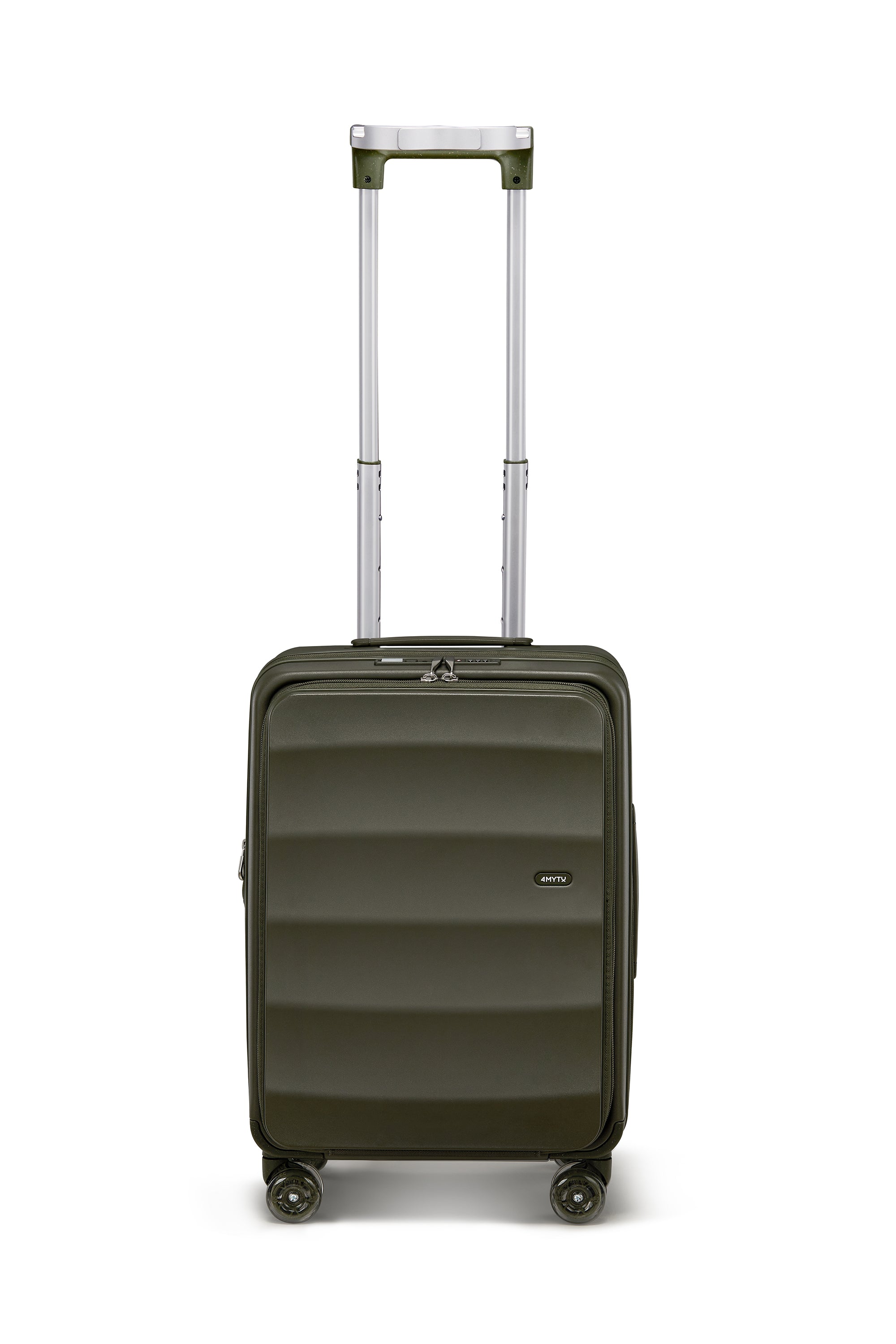 Aspen Green Tank Carry-On luggage with spacious interior for easy packing.