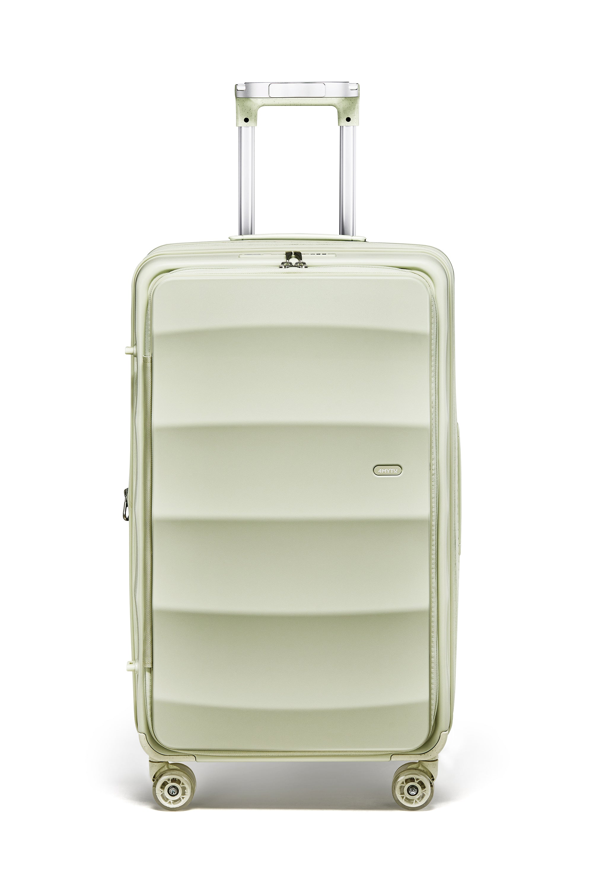 4MYTU mint green hardshell suitcase with textured design and wheels