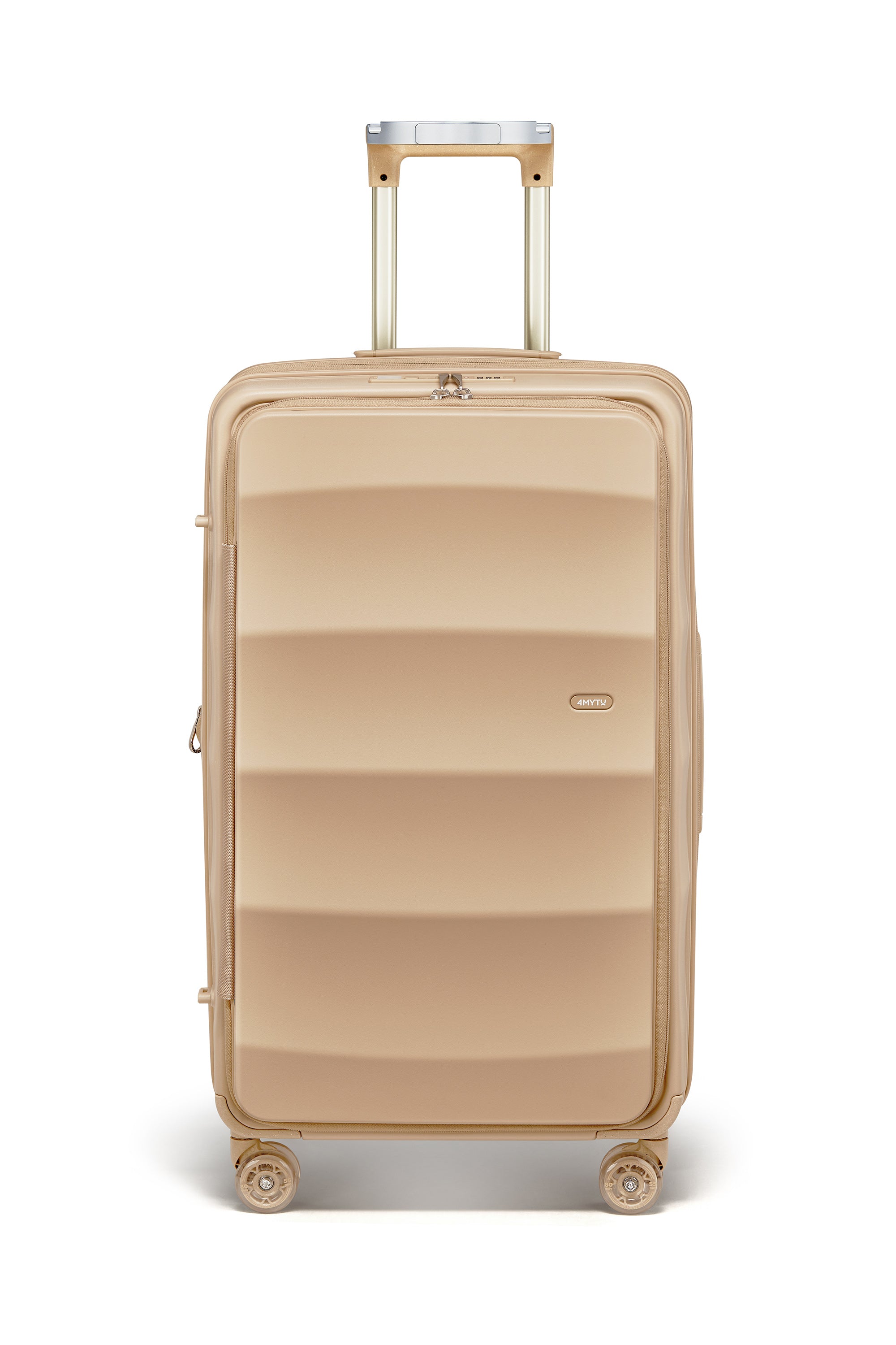 4MYTU Sandstorm Tank Suitcase with sleek design and durable wheels for modern travelers.
