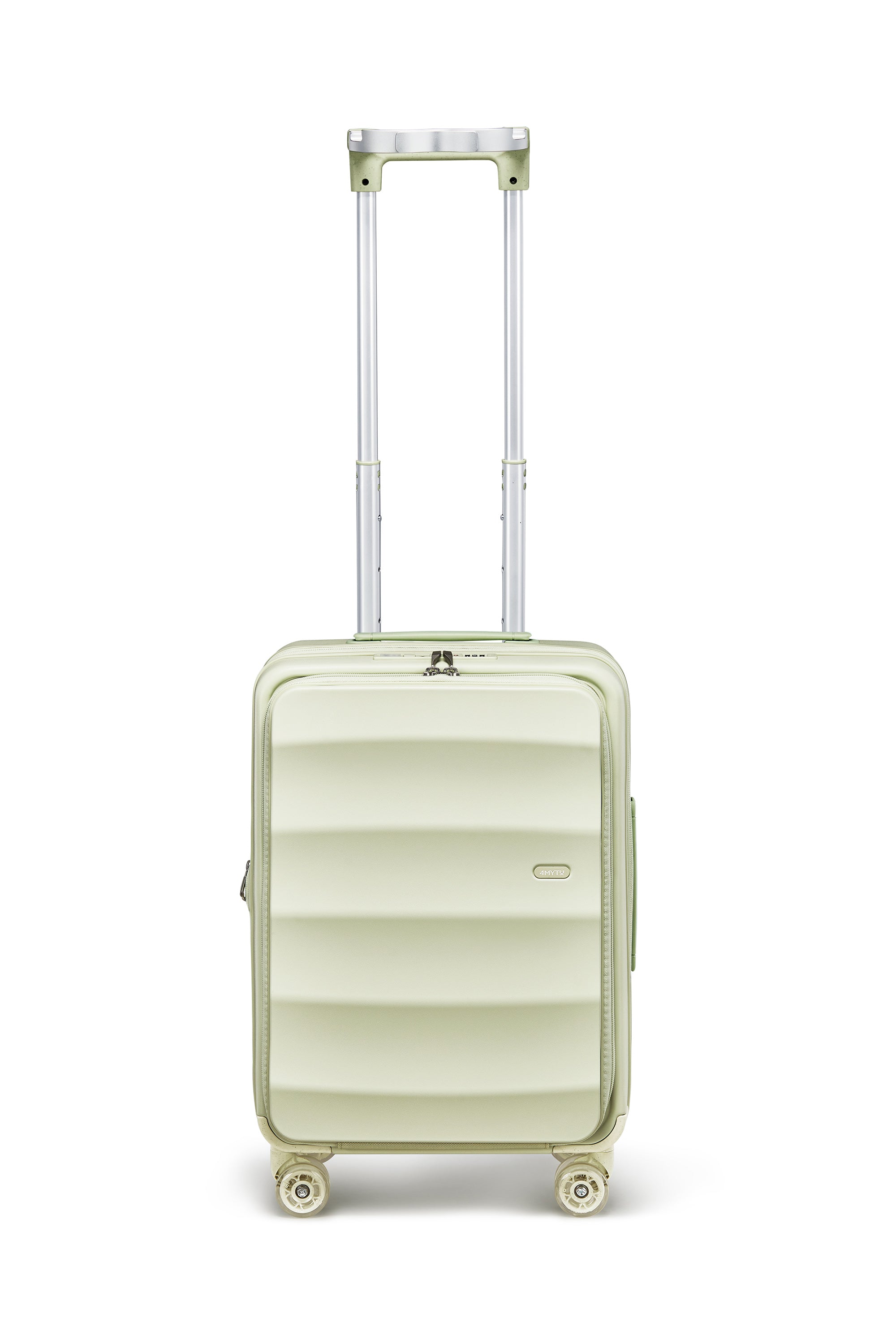 Mint green Tank Carry-On luggage with 360° wheels and extendable handle