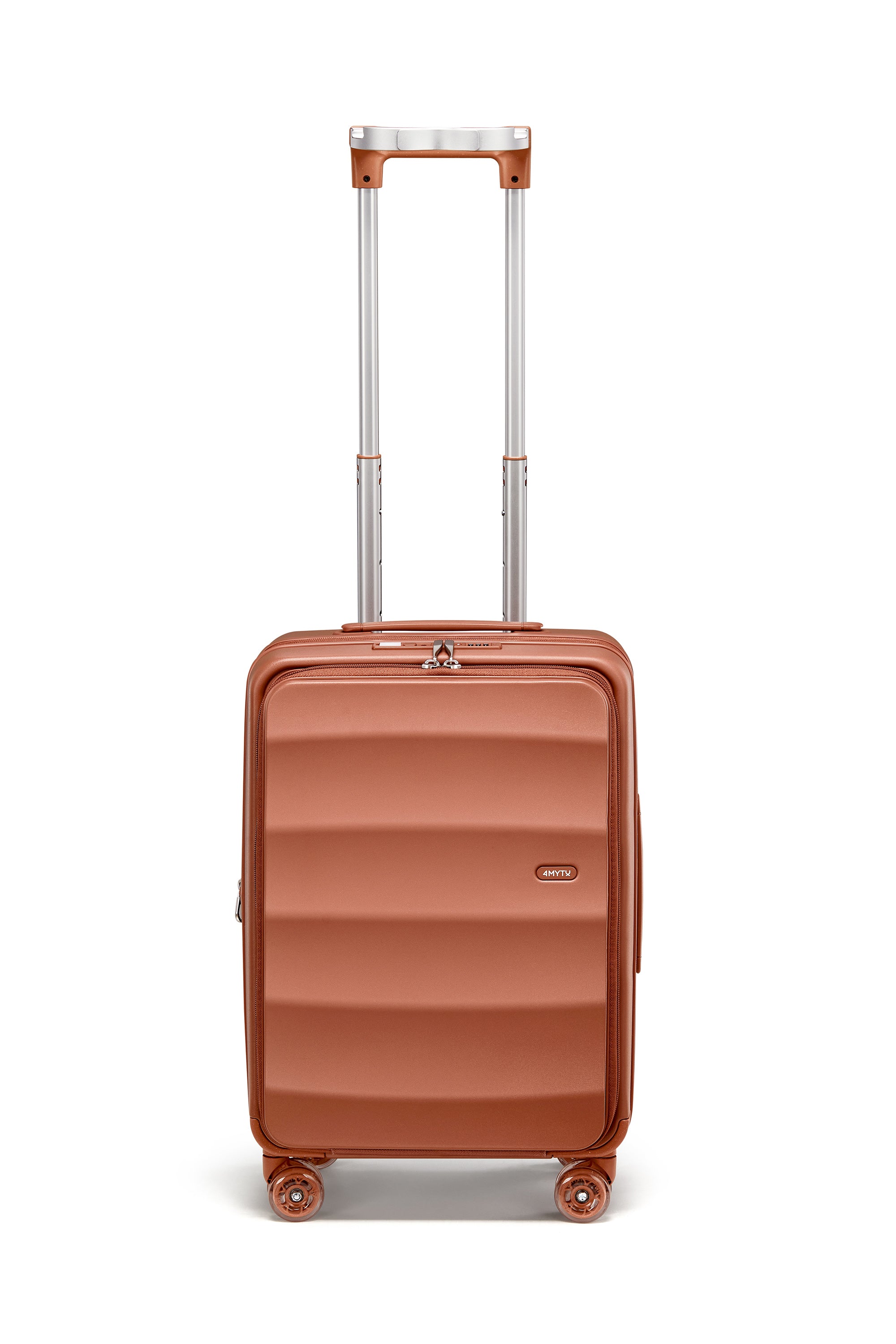 Copper carry-on luggage with 360° wheels and multi-functional handle