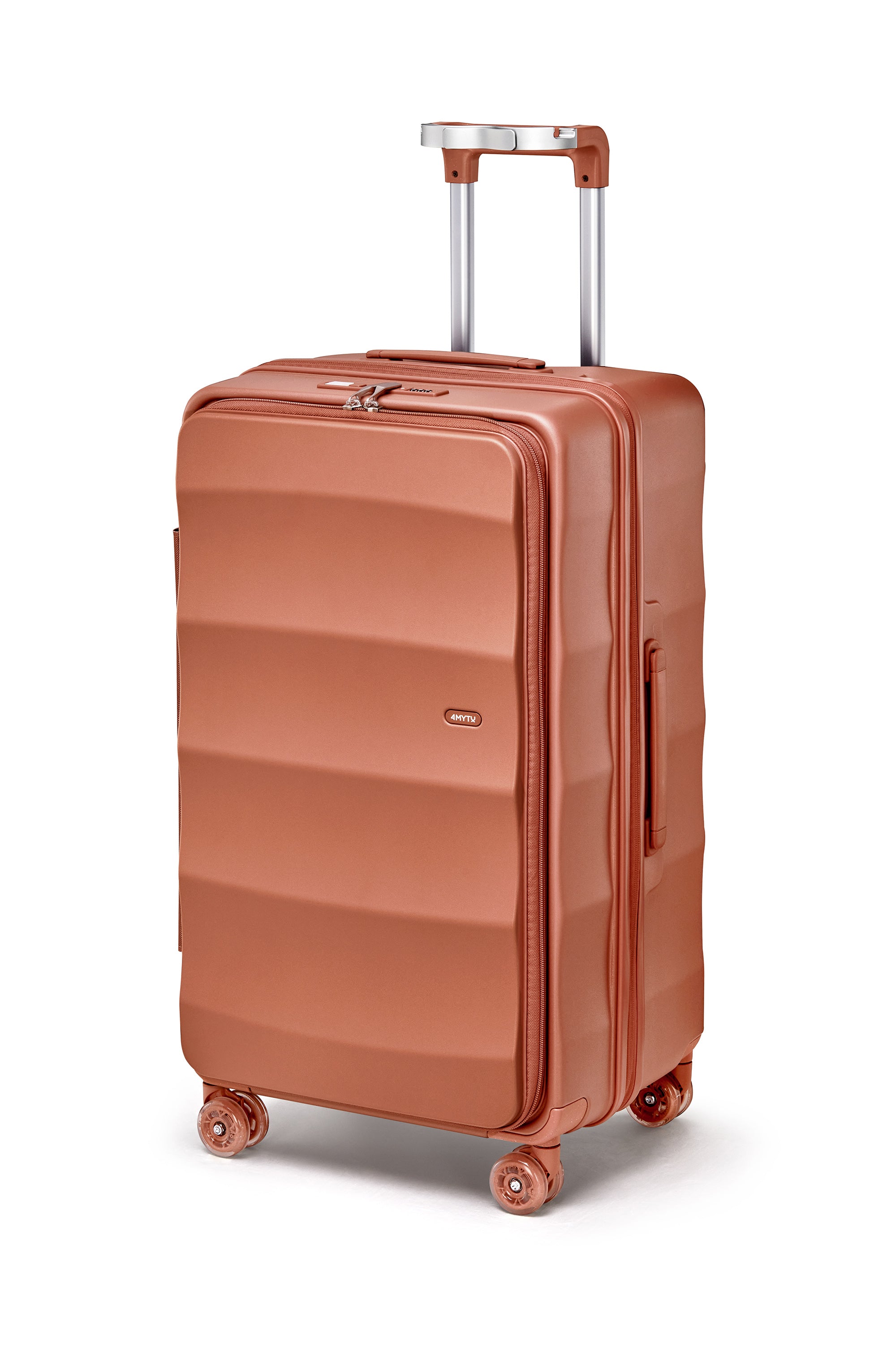 Copper 4MYTU Tank Trunk suitcase with smooth wheels and expandable storage