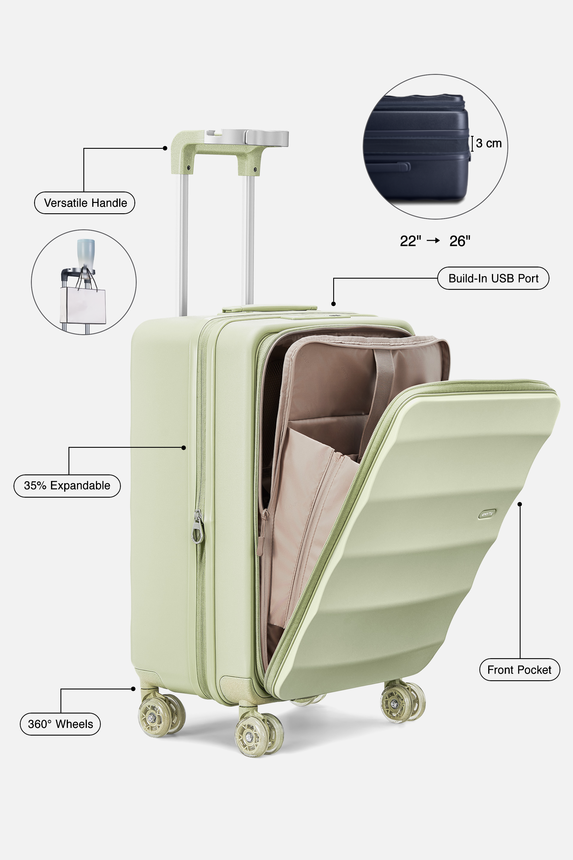 Bigger Tank Carry-On in Mint Green