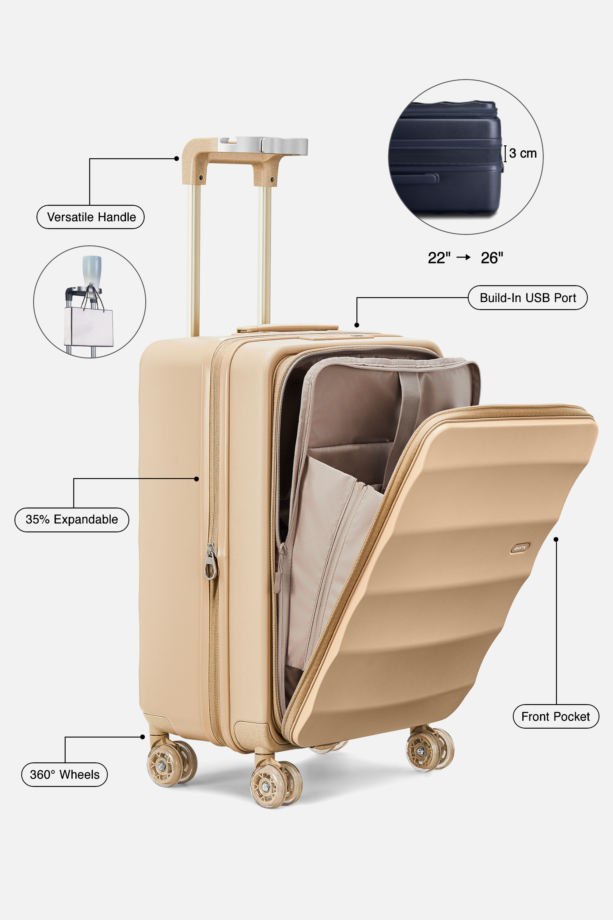 Bigger Tank Carry-On in Sandstorm
