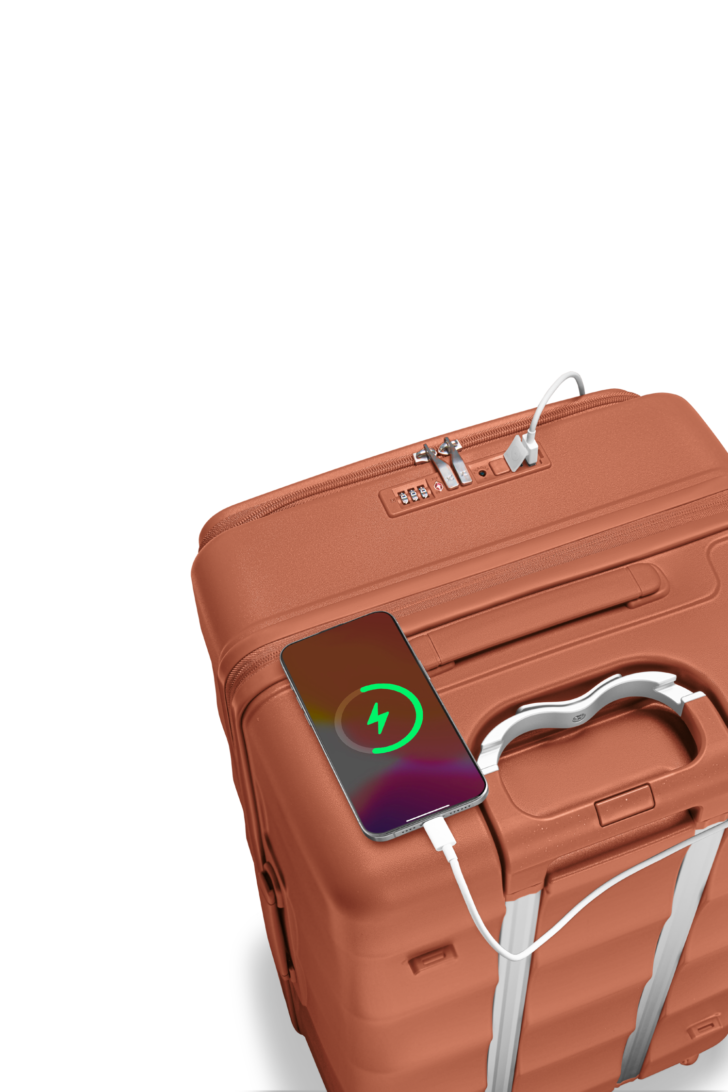 燃えるような赤のタンクスーツケース