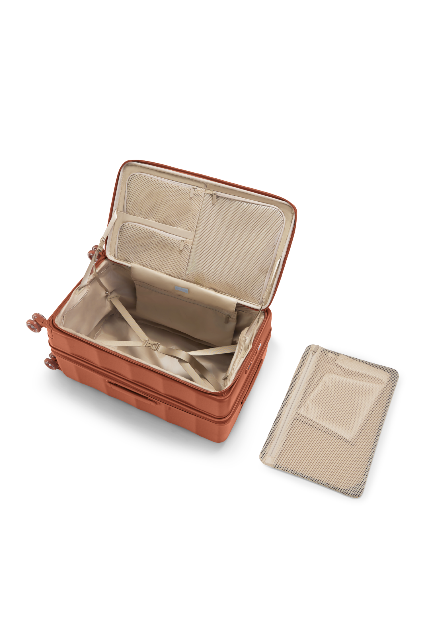 燃えるような赤のタンクスーツケース