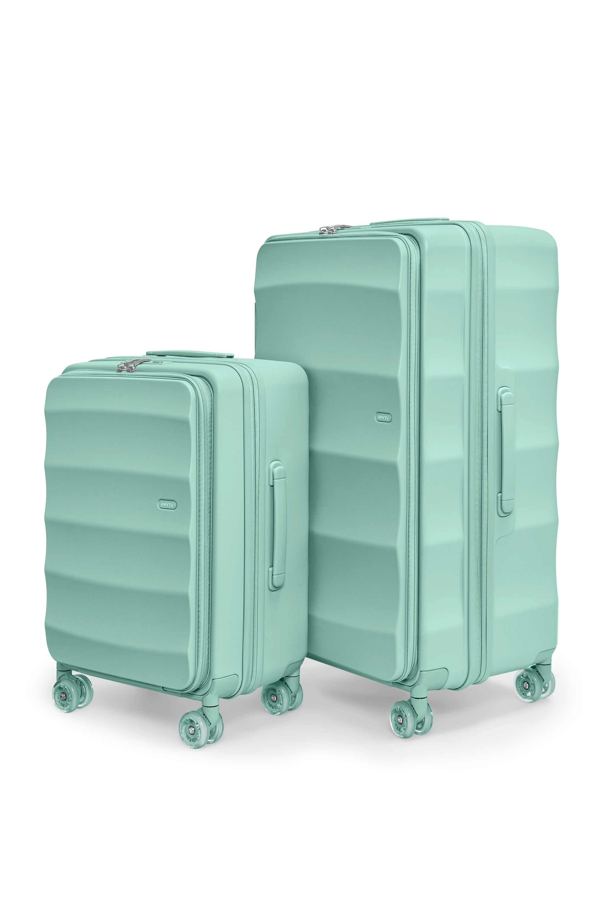 4MYTU Tank Lite Max suitcase set, front-opening compartment shown