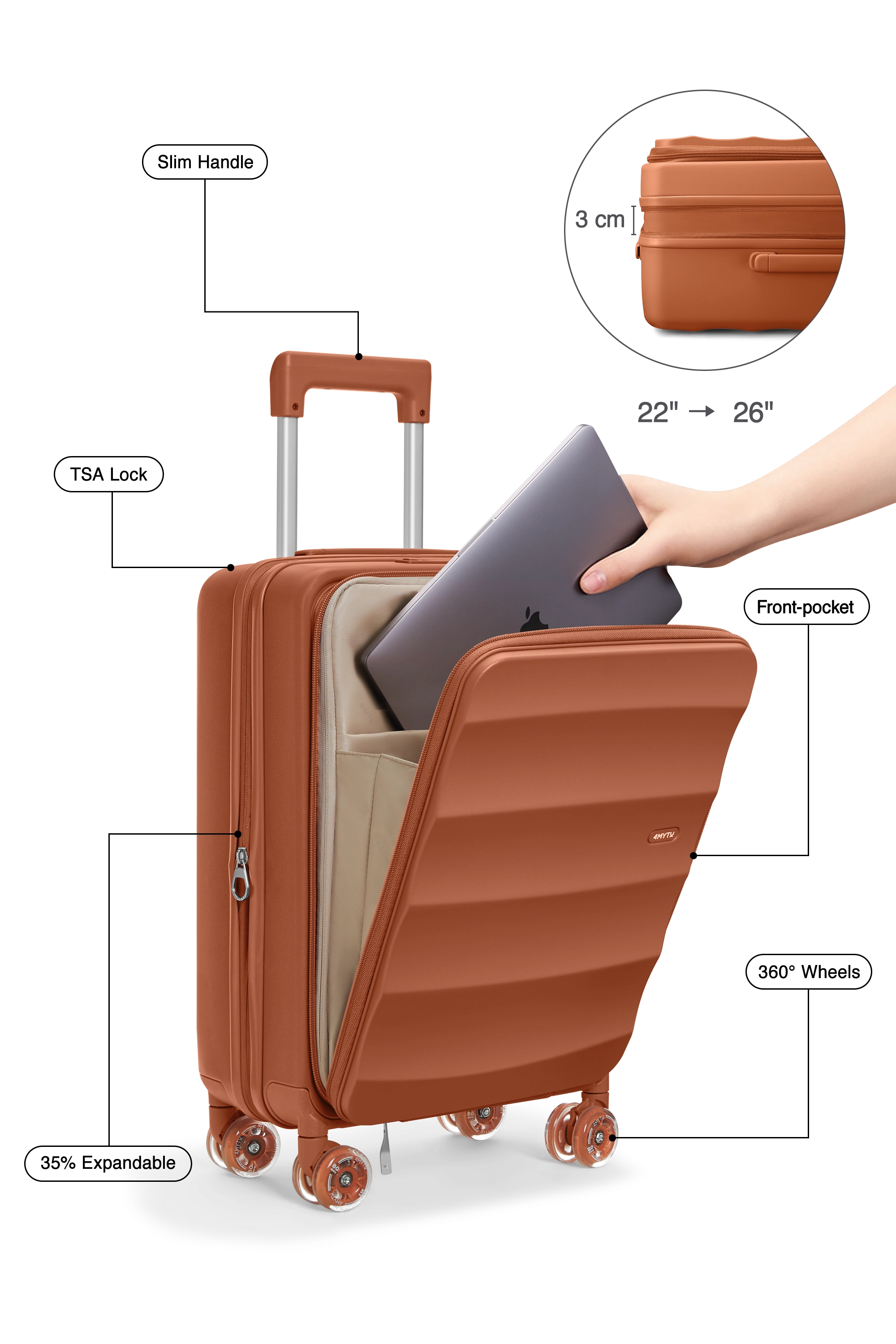 Tank Lite Bigger Carry-on in Warm Terracotta