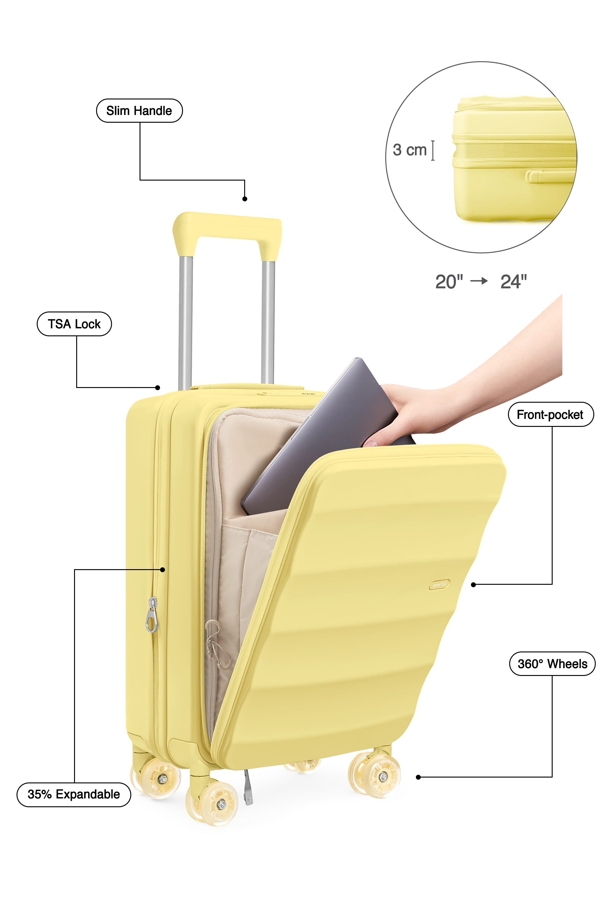 Tank Lite Carry-on in Glossy Limone