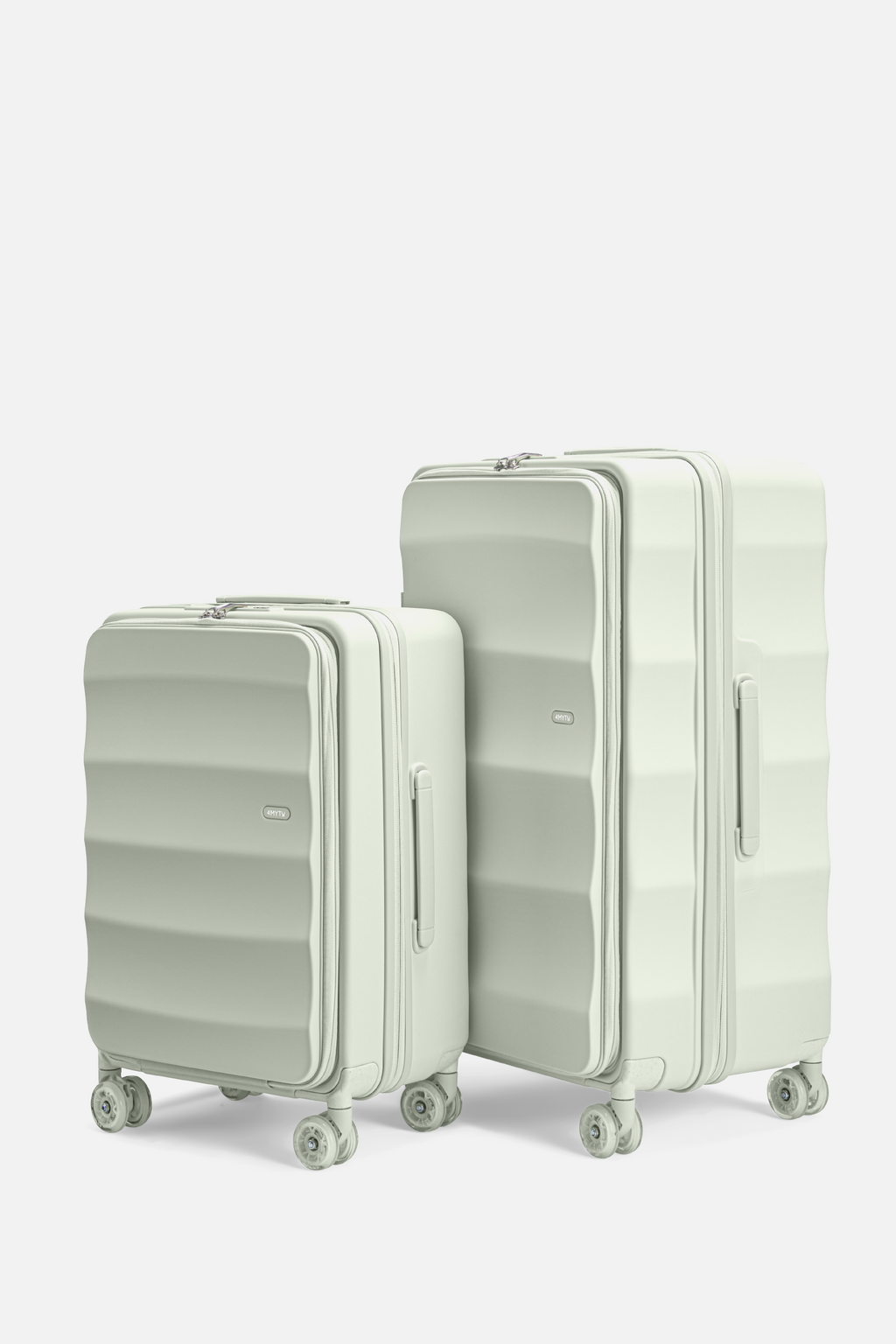 フロントオープンタンクスーツケースセット、カップホルダーと