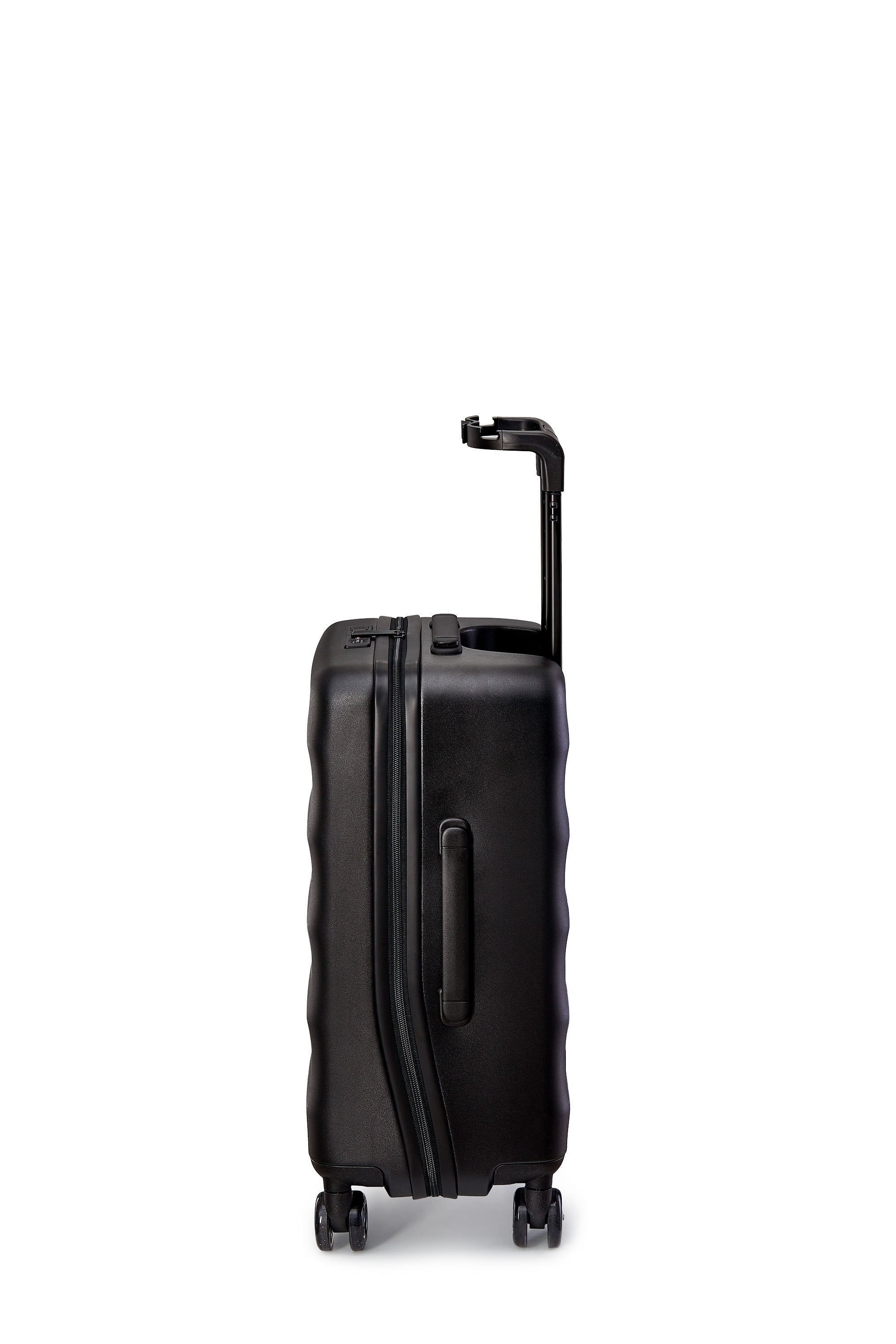 4MYTU Bigger Carry-on in Jet Black with sleek design and 360° spinner wheels