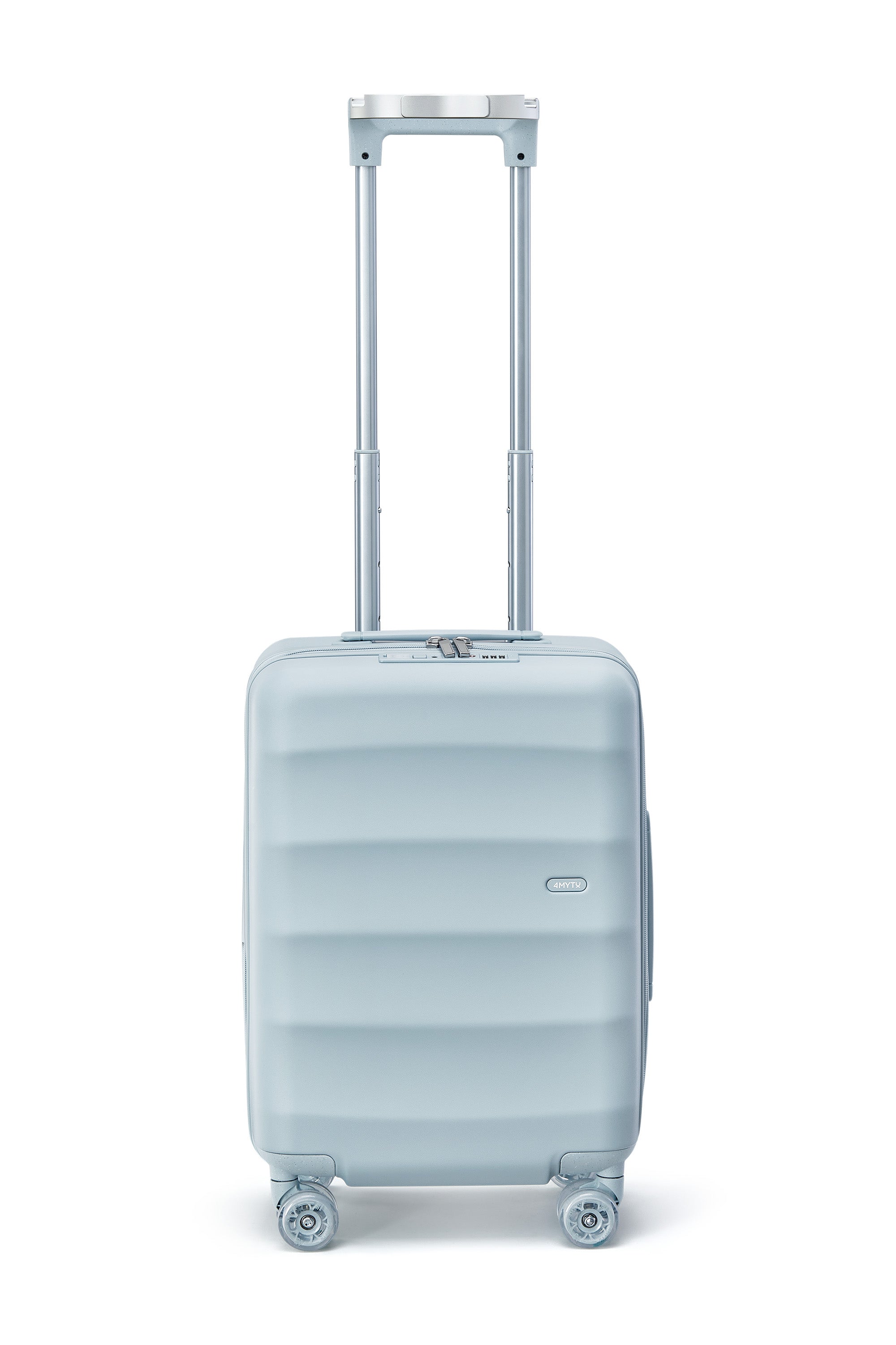 Delicate Blue carry-on suitcase with TSA lock from 4MYTU Premium Travel Collection.