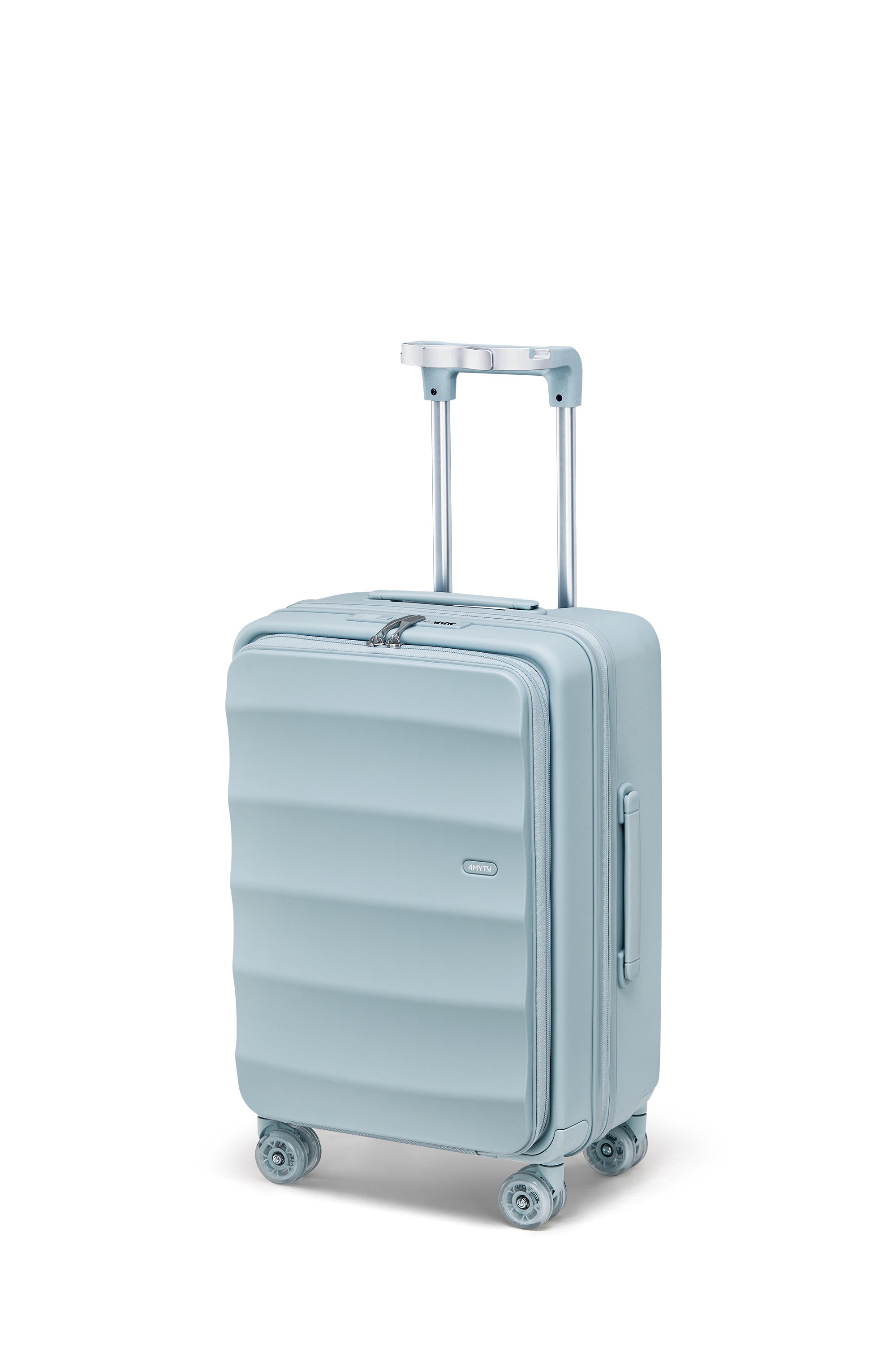 Delicate Blue 4MYTU Tank Carry-On suitcase with sleek hardshell and smooth wheels