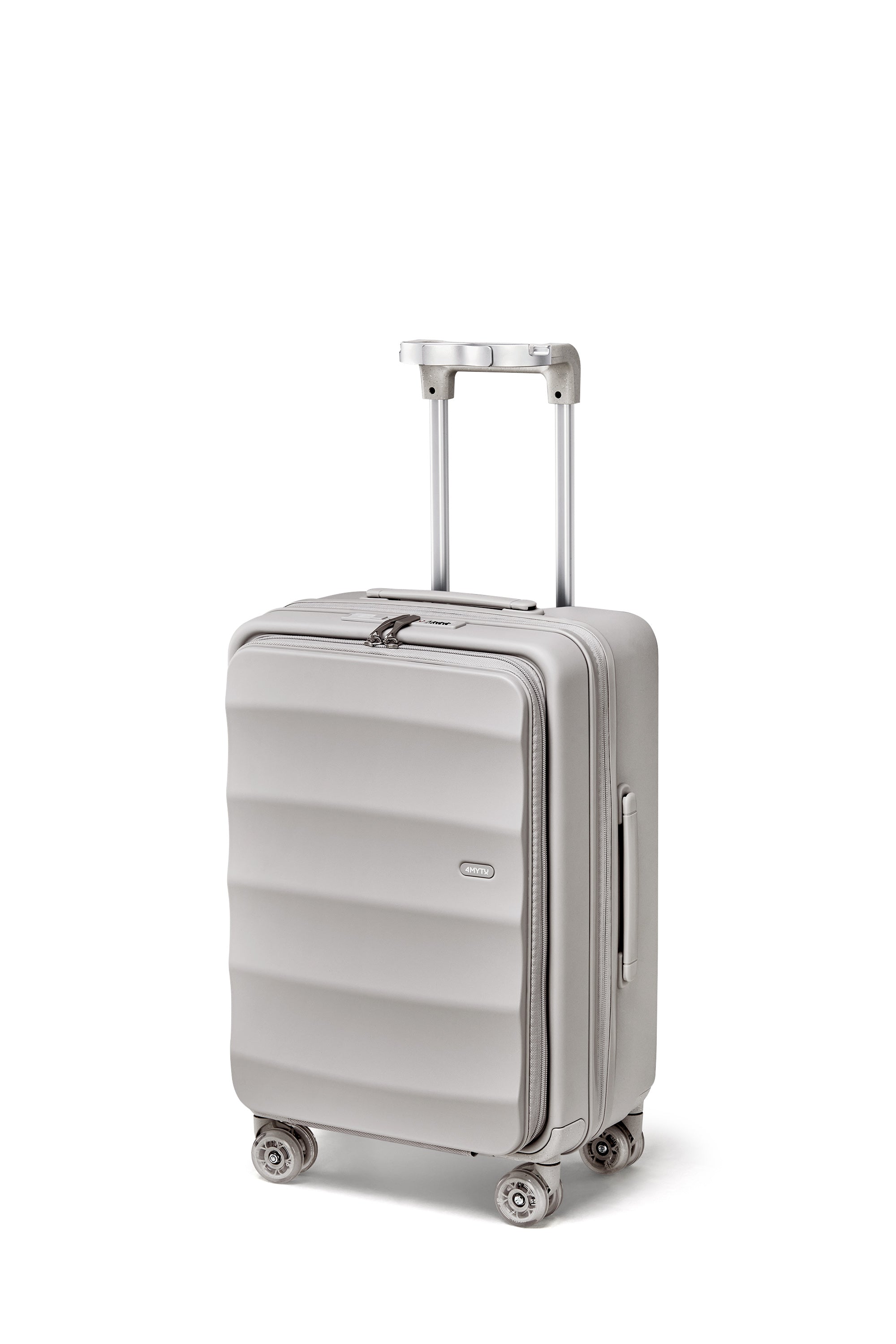 Harbor Mist 4MYTU Tank Carry-On suitcase with durable hardshell and smooth wheels.