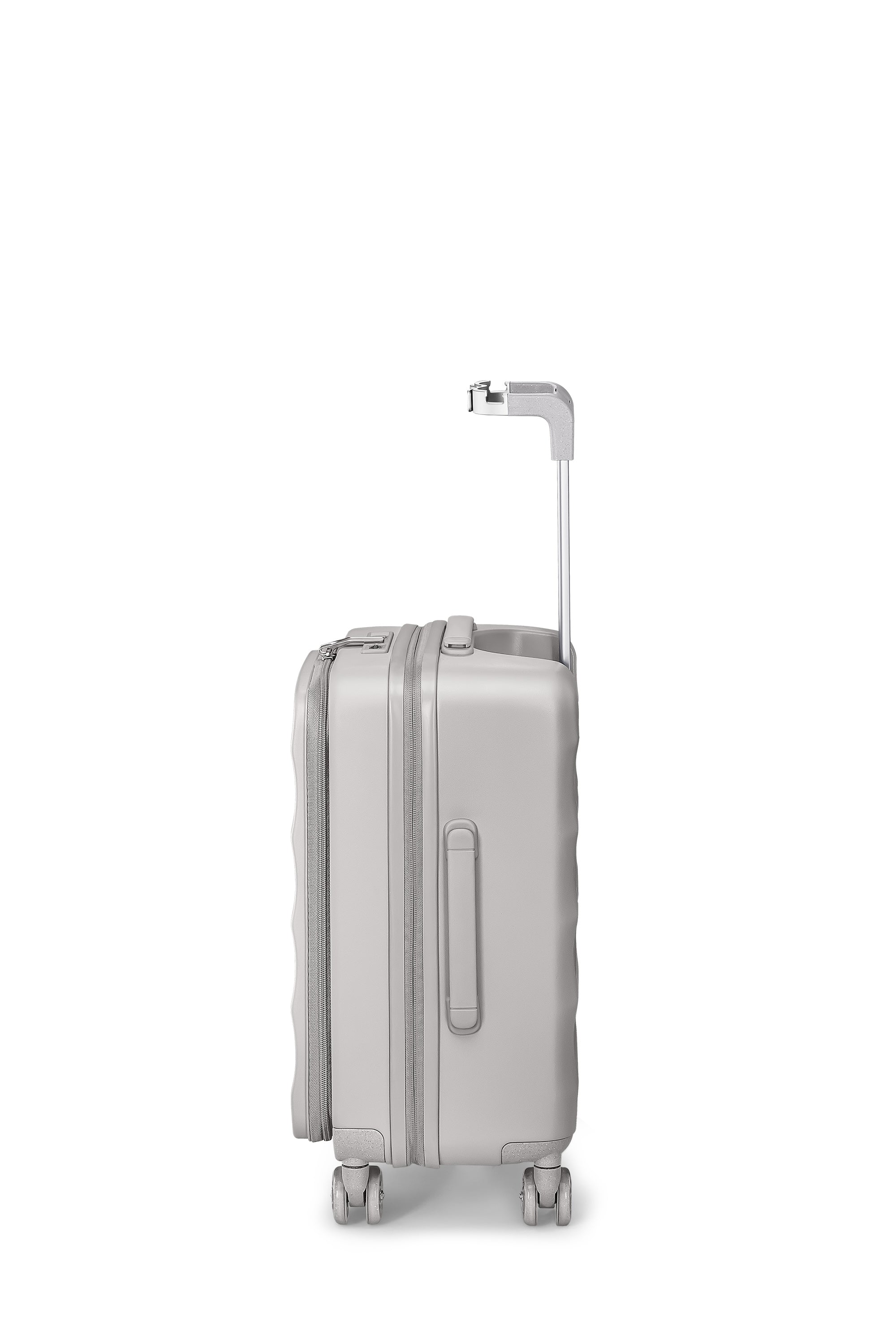 4MYTU Tank Carry-On suitcase in Harbor Mist with sleek hardshell and smooth wheels.