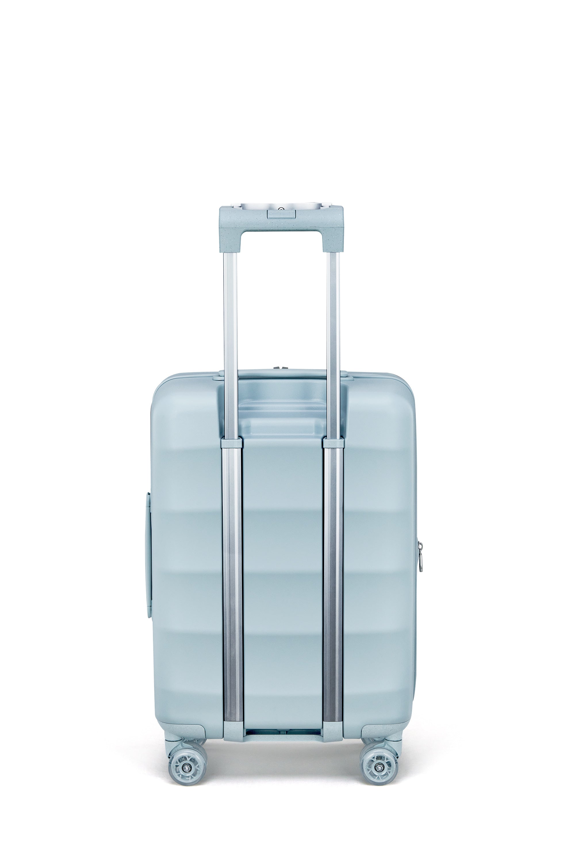 Delicate Blue Bigger Tank Carry-On with sleek design and sturdy handle.