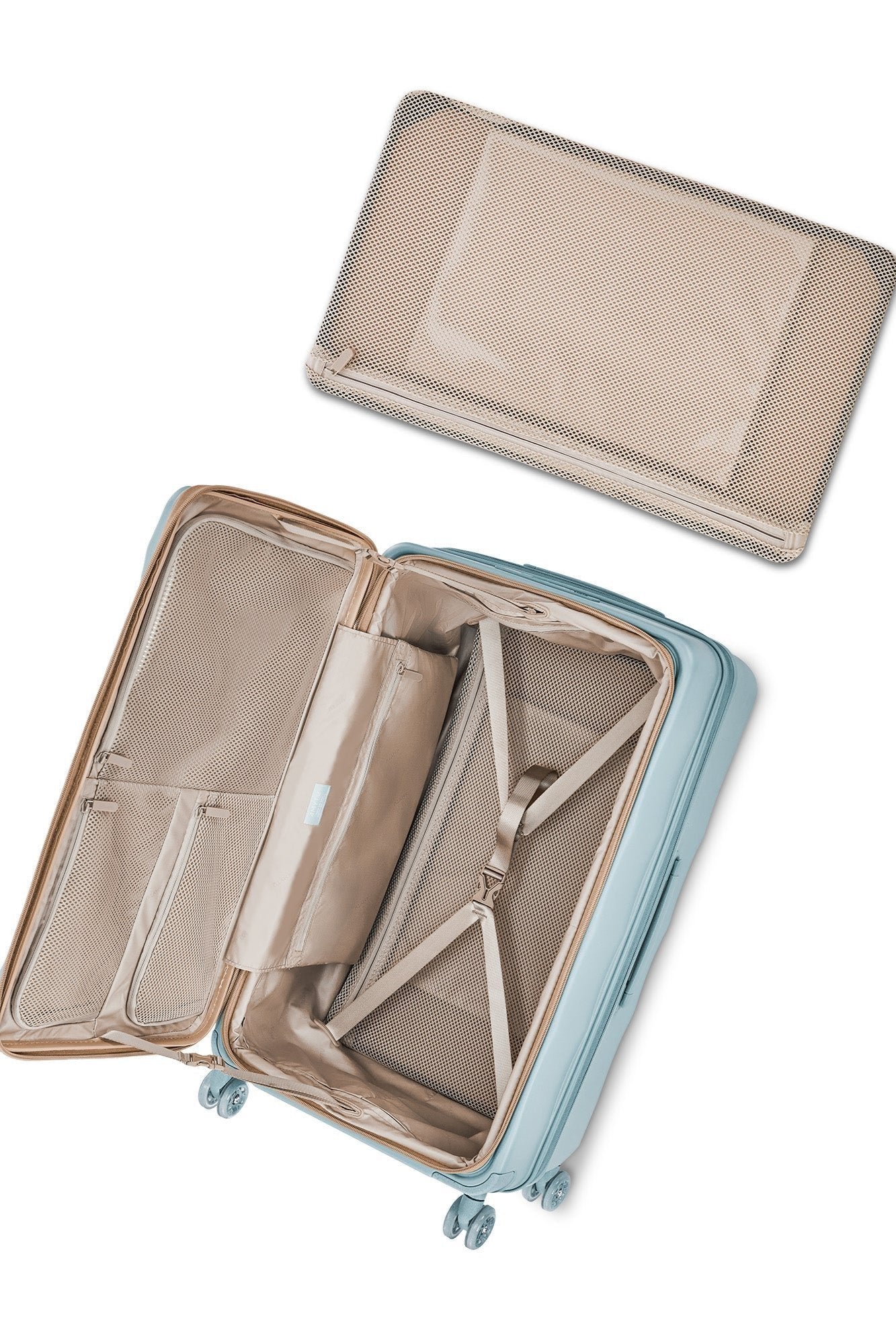 Tank Suitcases in Delicate Blue