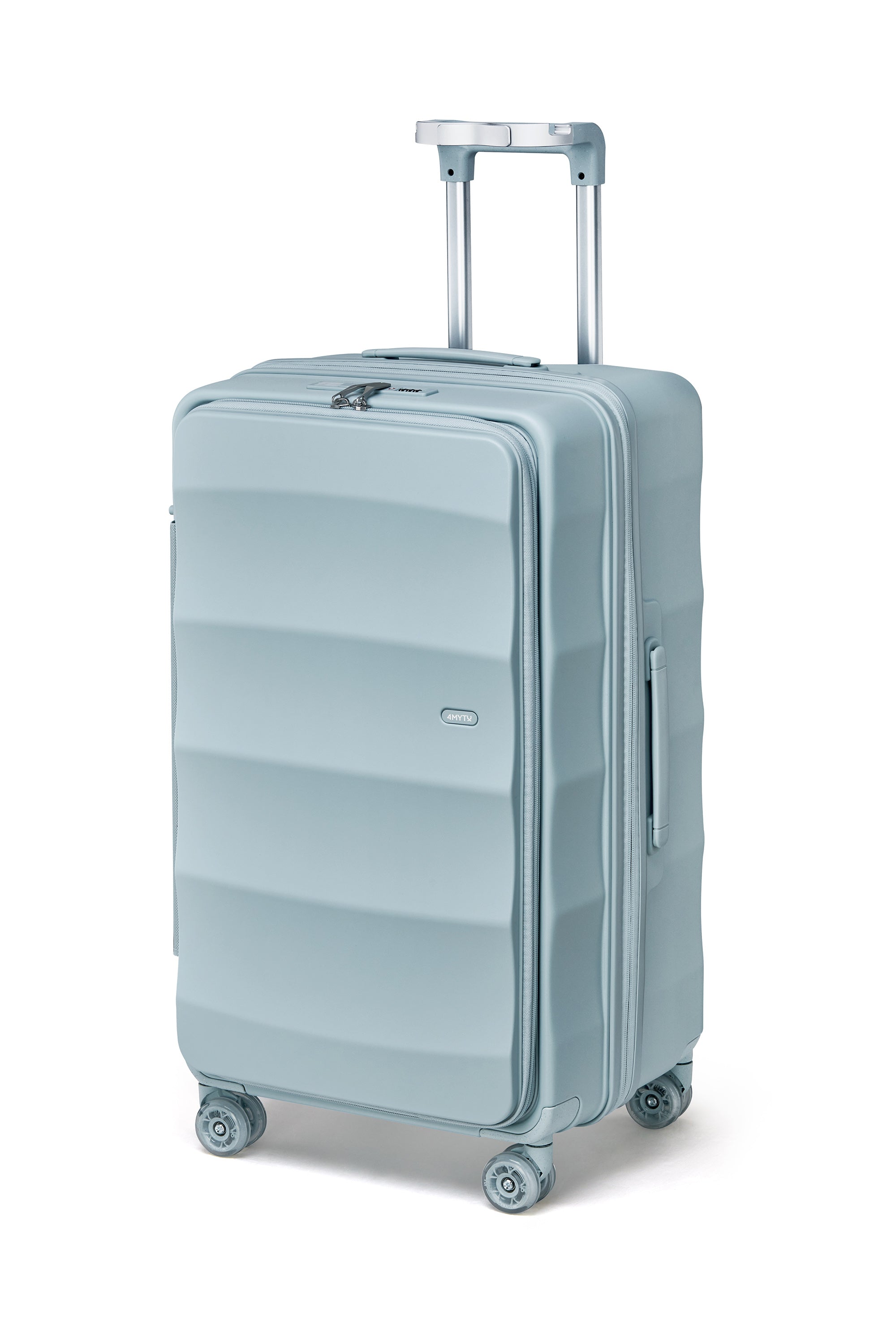 Delicate Blue 4MYTU Tank Carry-On suitcase with eco-friendly hardshell and wheels
