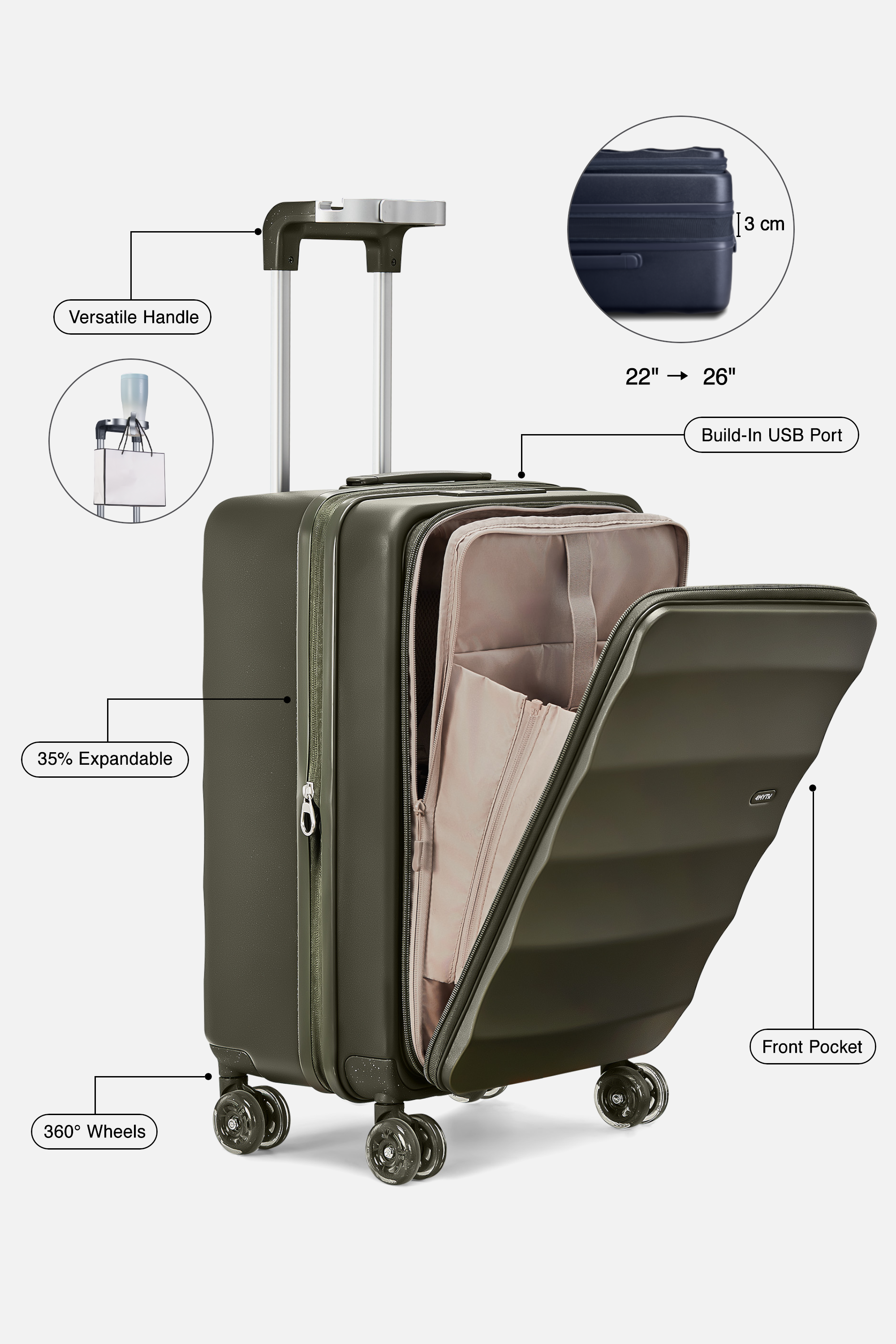 Bigger Tank Carry-On in Aspen Green